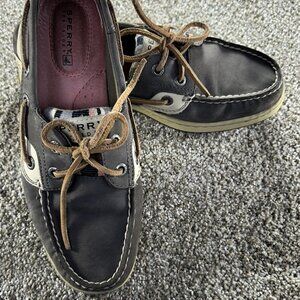 Sperry Top -Sider Women's Boat Shoes Gray Leather Multi Colored Size 6M STS90026